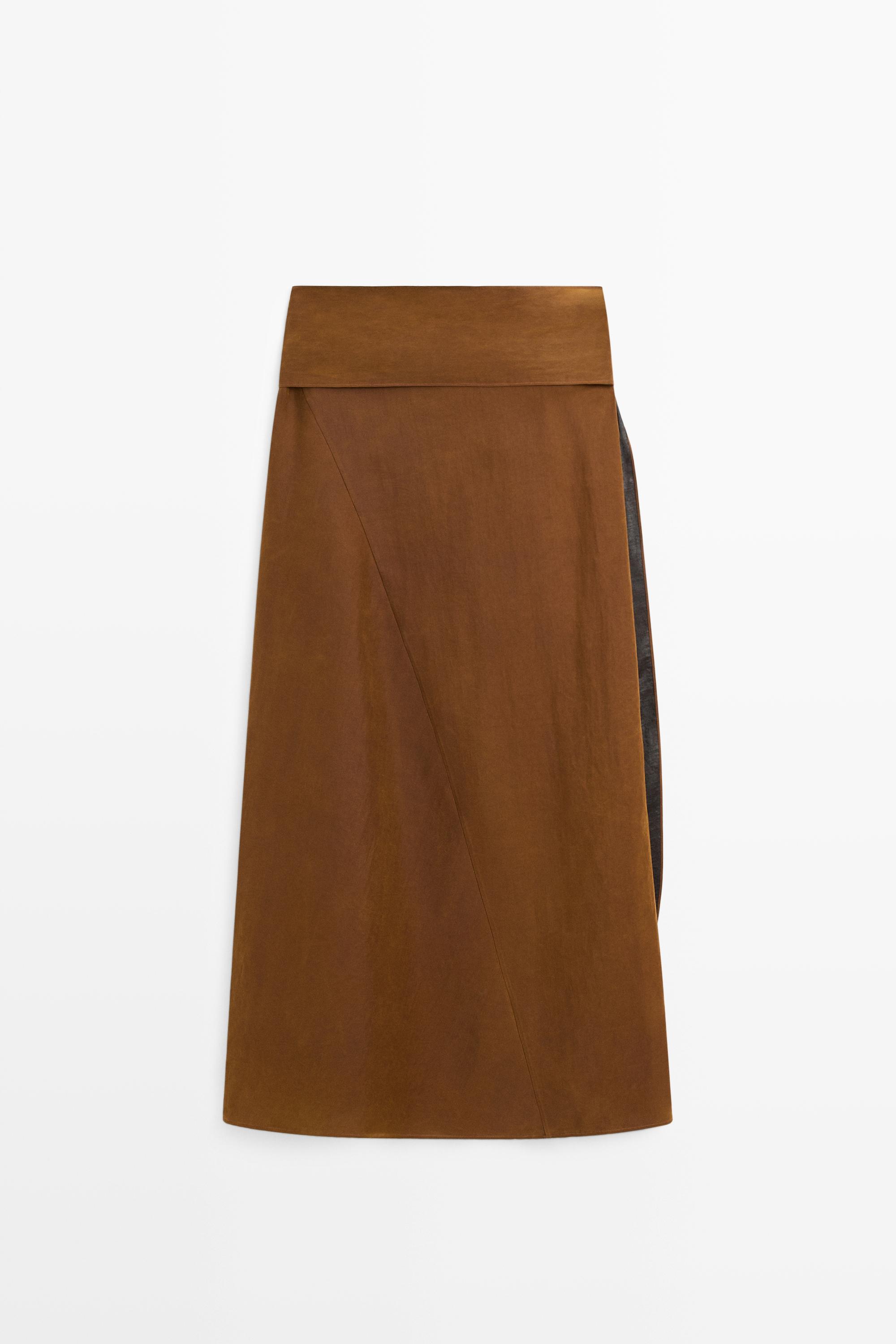 Midi skirt with pareo tie detail